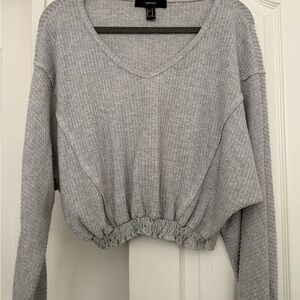 Forever 21 Gray Waffle Knit Sweater